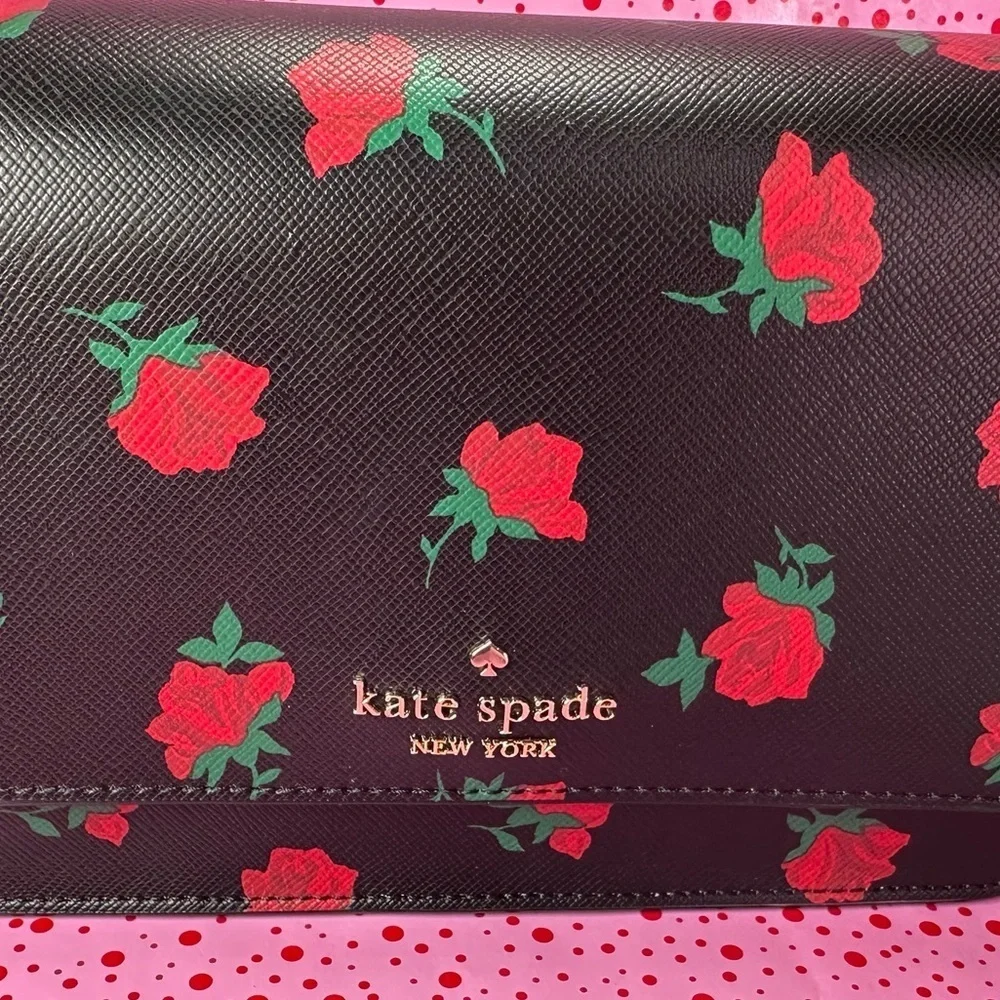 Kate Spade  Madison Rose Toss Printed Small Flap Crossbody NWT